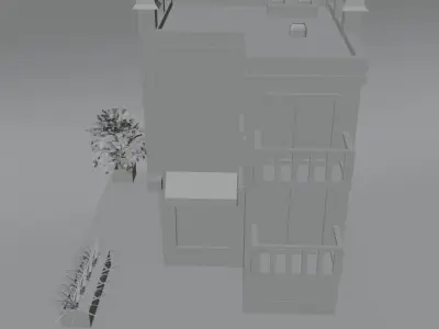 LOW POLY  BUILDING Low-poly 3D model