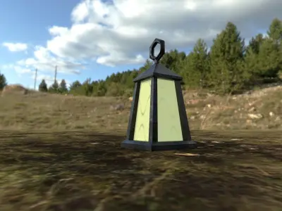  Street lamp cartoon style lowpoly for games Low-poly 3D model