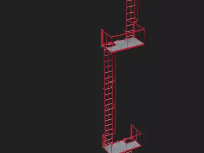 Modern factory ladder Low-poly 3D model