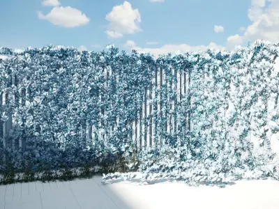 Exterior fencing - VIne - Ivy -brick wall 3D model