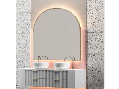 Bathrooms in light colors 3D model
