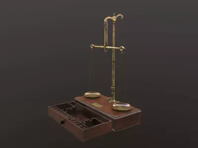 Chinese Ancient Cashiers Table Low-poly 3D model
