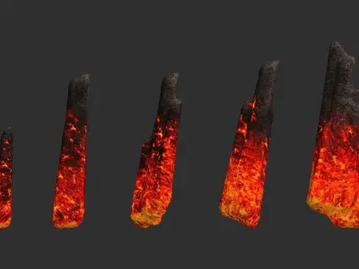 Rock Spires - Lava Low-poly 3D model
