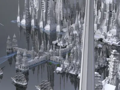 High Fantasy Port Royal Kit bash 3D 3D model