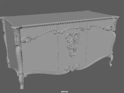 dressing table under the mirror 3D model
