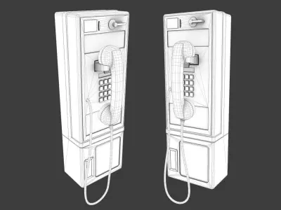 Payphone two pay phones Low-poly 3D model