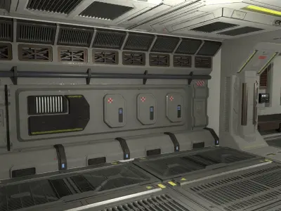 Architecture PBR Space Panels kitbash Low-poly 3D model