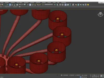 OVAL BRASS AND VENETIAN GLASS CHANDELIER Low-poly 3D model