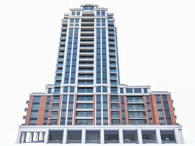 Residential Tower Complex 04 Low-poly 3D model