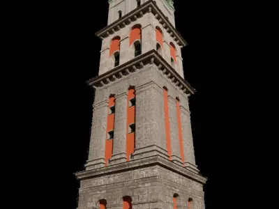 Korniakta tower Low-poly 3D model