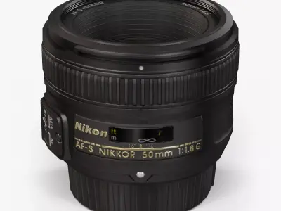 Nikon AF-S Nikkor 50mm f 1-8G Lens Low-poly 3D model