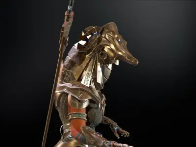 Amat Egyptian goddess Low-poly 3D model