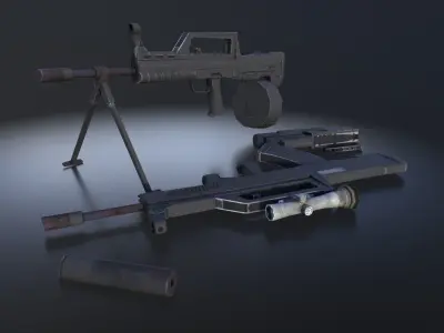 QBZ 95 QBB95 QBZ95B pack  Low-poly 3D model