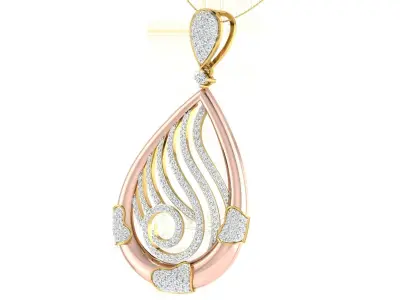 Women Pendant Earring Sets 3dm STL OBJ FBX Renders Details 3D print model 10