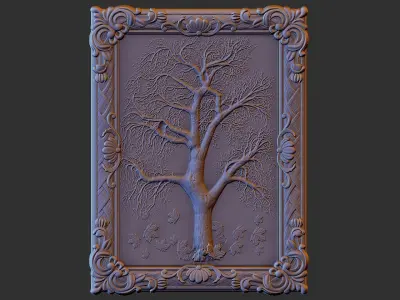 antique tree with frame 3D model