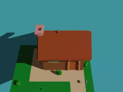 cartoon house  Free low-poly 3D model