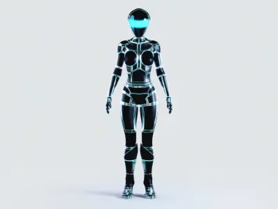 Futuristic Astronaut Woman 3D model