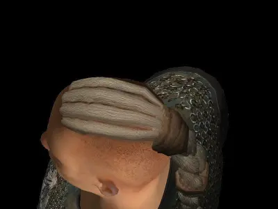 Warrior man Low-poly 3D model