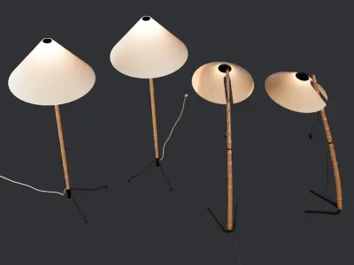 Bamboo floor lamp 3D model