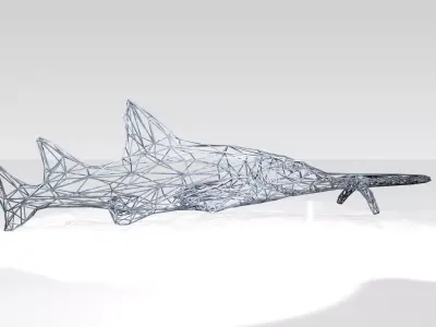 Sawshark Wireframe 3D model