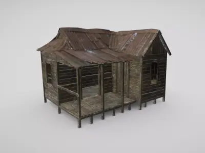 Rural Shack Low-poly 3D model