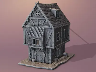 Medieval house 3D print model