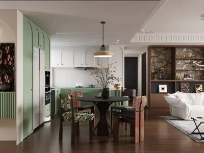 French style living room 3D model