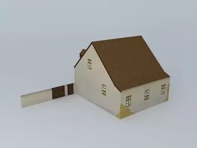 Small House 19th century Low-poly 3D model