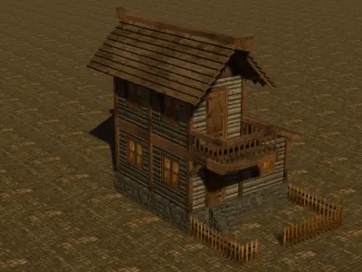 Medieval house nine 4 Low-poly 3D model