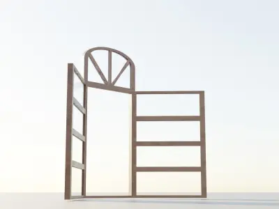 Opened Window Glass Free low-poly 3D model