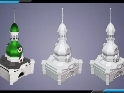 Building Architecture Element Textured Base Mesh 09 Low-poly 3D model