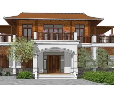 P188-Sketchup 1010 house architecture 3D model