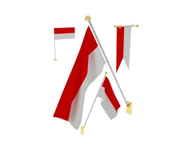 Flags of Indonesia 3D model