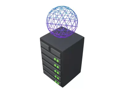 Server Computing Icon v1 001 Low-poly 3D model
