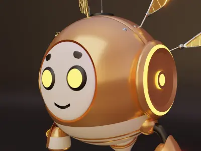 Flying Robot Low-poly 3D model