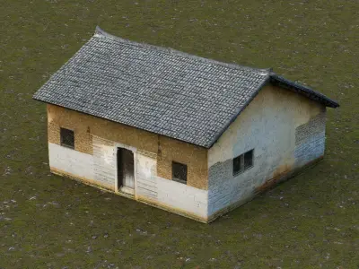 Traditional Rural Dwelling Low-poly 3D model