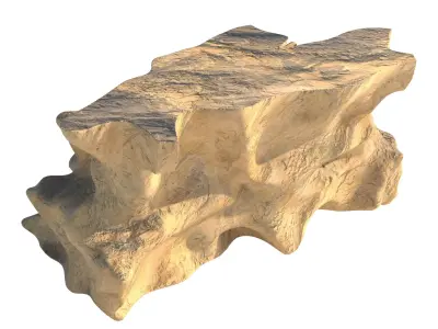Sand cliff  Low-poly 3D model