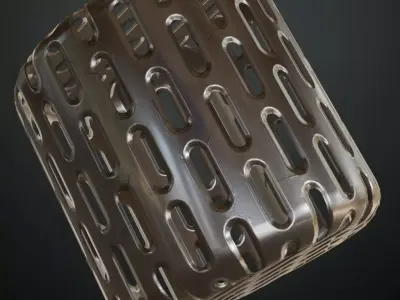 Perforated Slotted Metal Grill PBR Seamless Texture