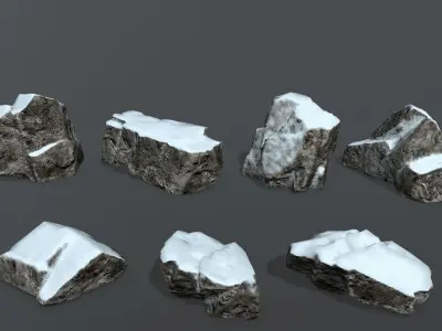 Rock Set 19 Low-poly 3D model