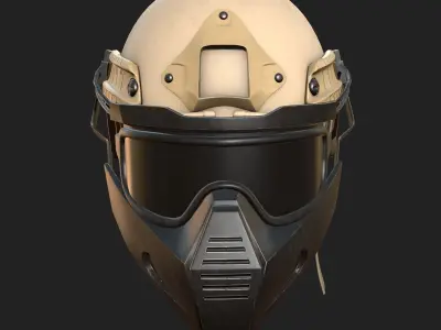 Helmet military combat armor soldier  Low-poly 3D model