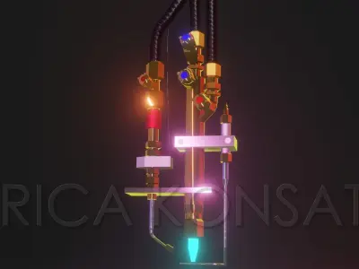 Gas cutter for industrial Low-poly 3D model