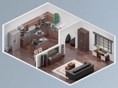 Room 33 Low-poly 3D model