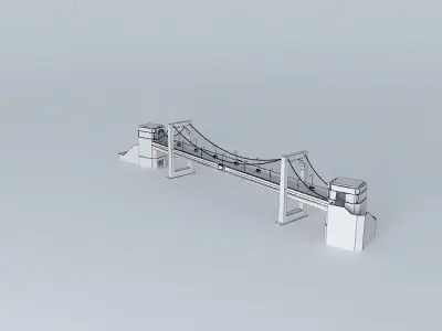 Pedestrian Suspension Bridge Free 3D model