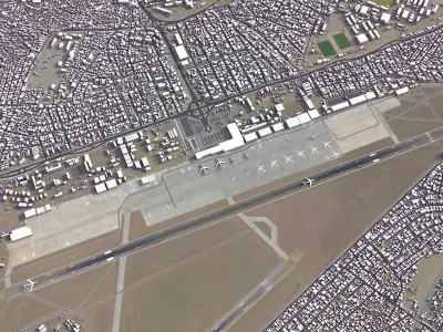 Luanda - Quatro de Fevereiro Airport - LAD Low-poly 3D model