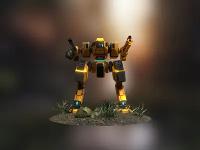 War Juggernaut robot mecha 3D model