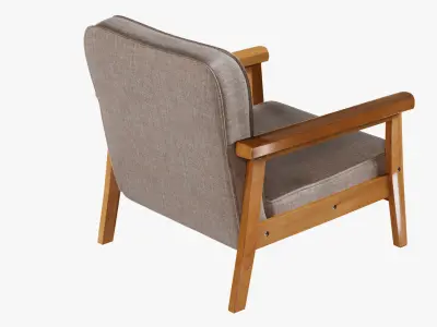Upholstered Armrest Chair 3D model