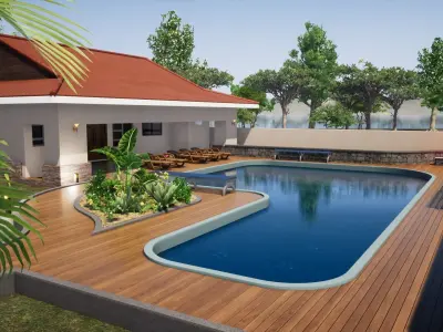 Swimming Pool House 3D model