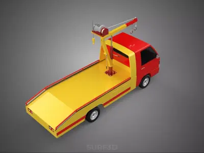EMERGENCY LIFTING HYDRAULIC CRANE RECOVERY TOWING TOW FIRE TRUCK 3D model