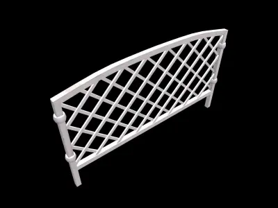 lawn fence Low-poly 3D model