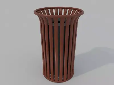 Low Poly PBR Trash Can Low-poly 3D model
